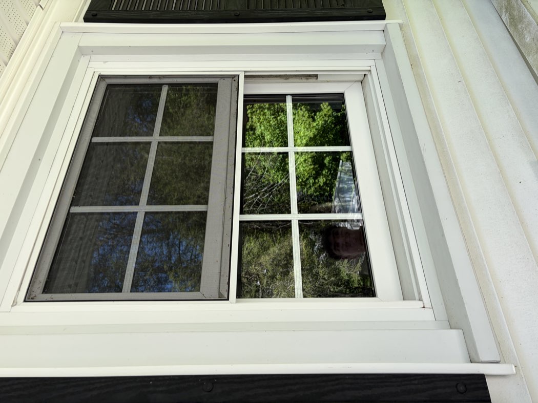 Clean window with crisp reflection