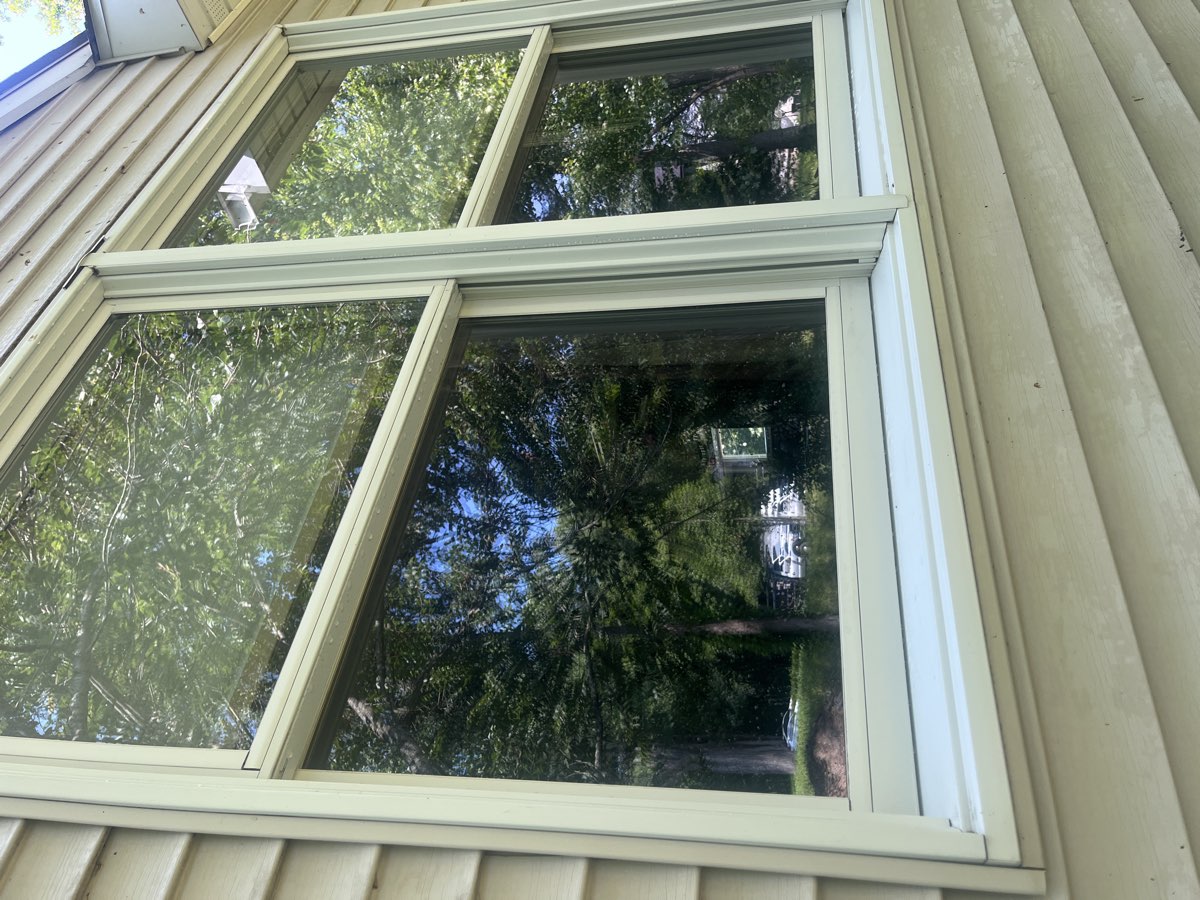 Corner windows cleaned, streak-free