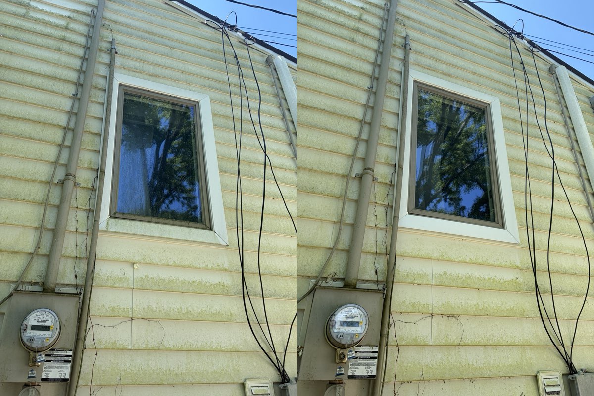 Before and after window cleaning comparison